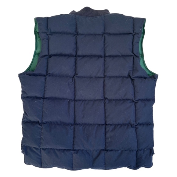 90s Eddie Bauer Reversible Puffer VEST Goose Down Size Mens Medium Green to Blue - Picture 4 of 6